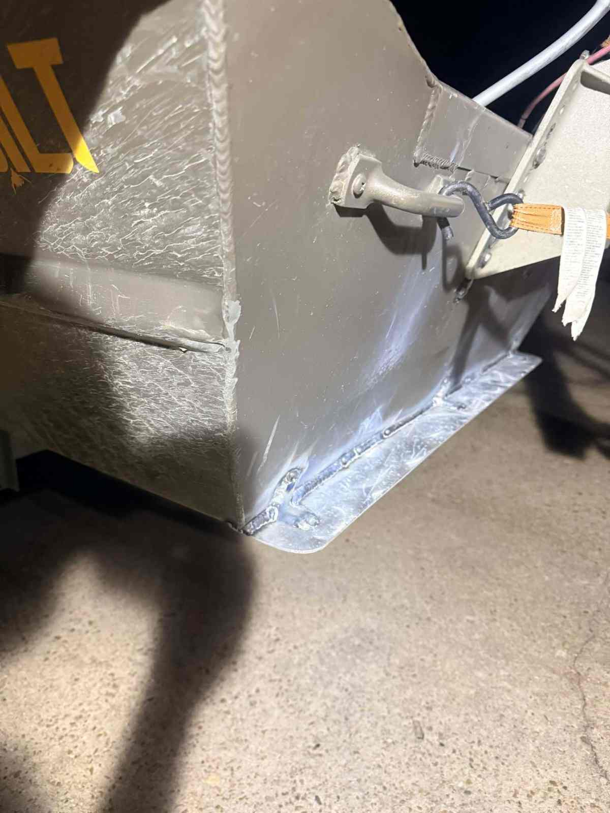 Close-up of aluminum boat transom mount welds by JG's Custom Fabrication in Avoyelles Parish, Louisiana